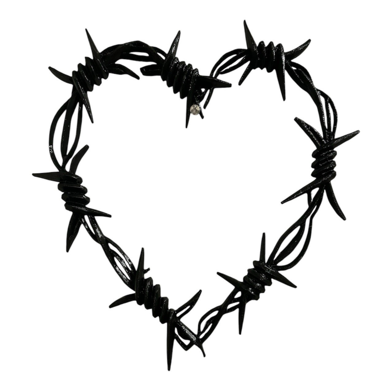 Gothic Black Plastic Barbed Wire Heart Wall Hanging, Grunge, Y2K, Wall decor
