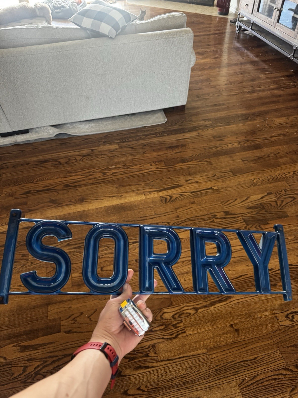 Wagner Gemini 6″ SLOTTED Vintage Movie Theater Marquee Sign Letter ‘SORRY’ Blue