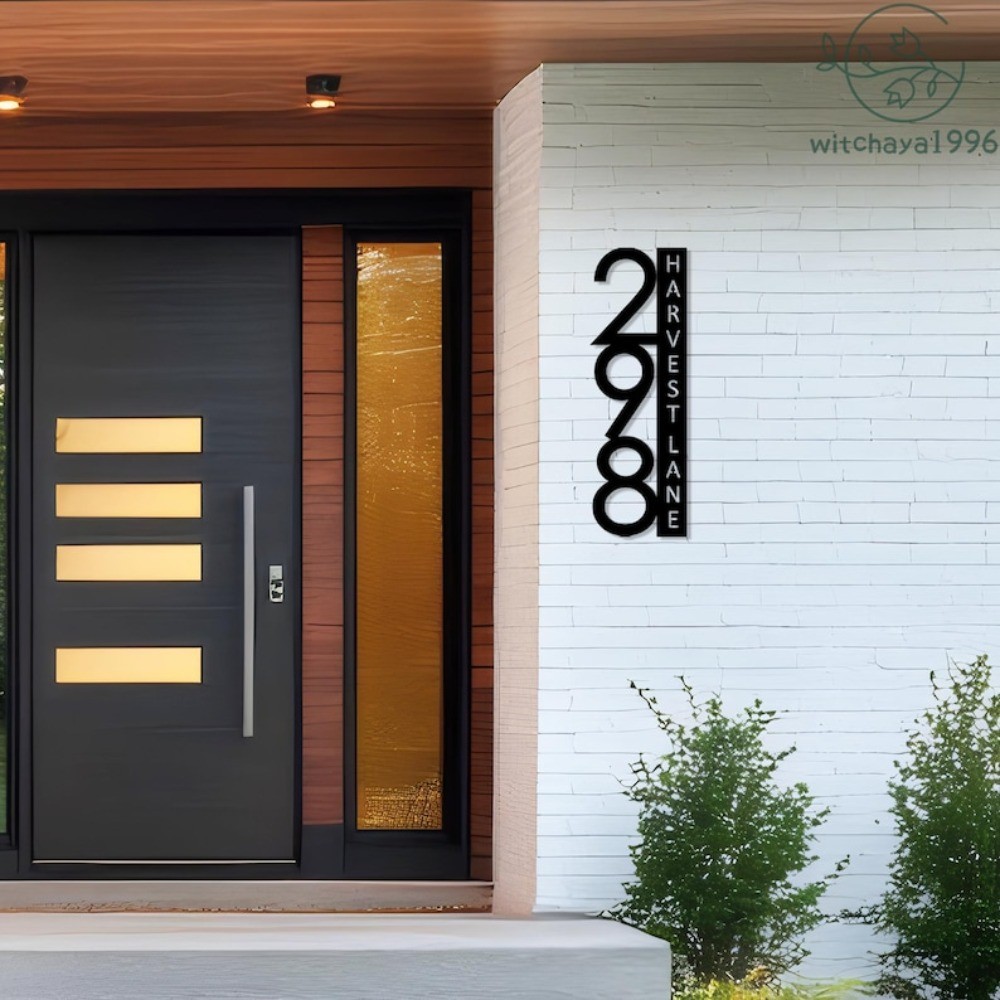 Custom House Numbers Sign Metal Address Plaque Personalized Home Identification