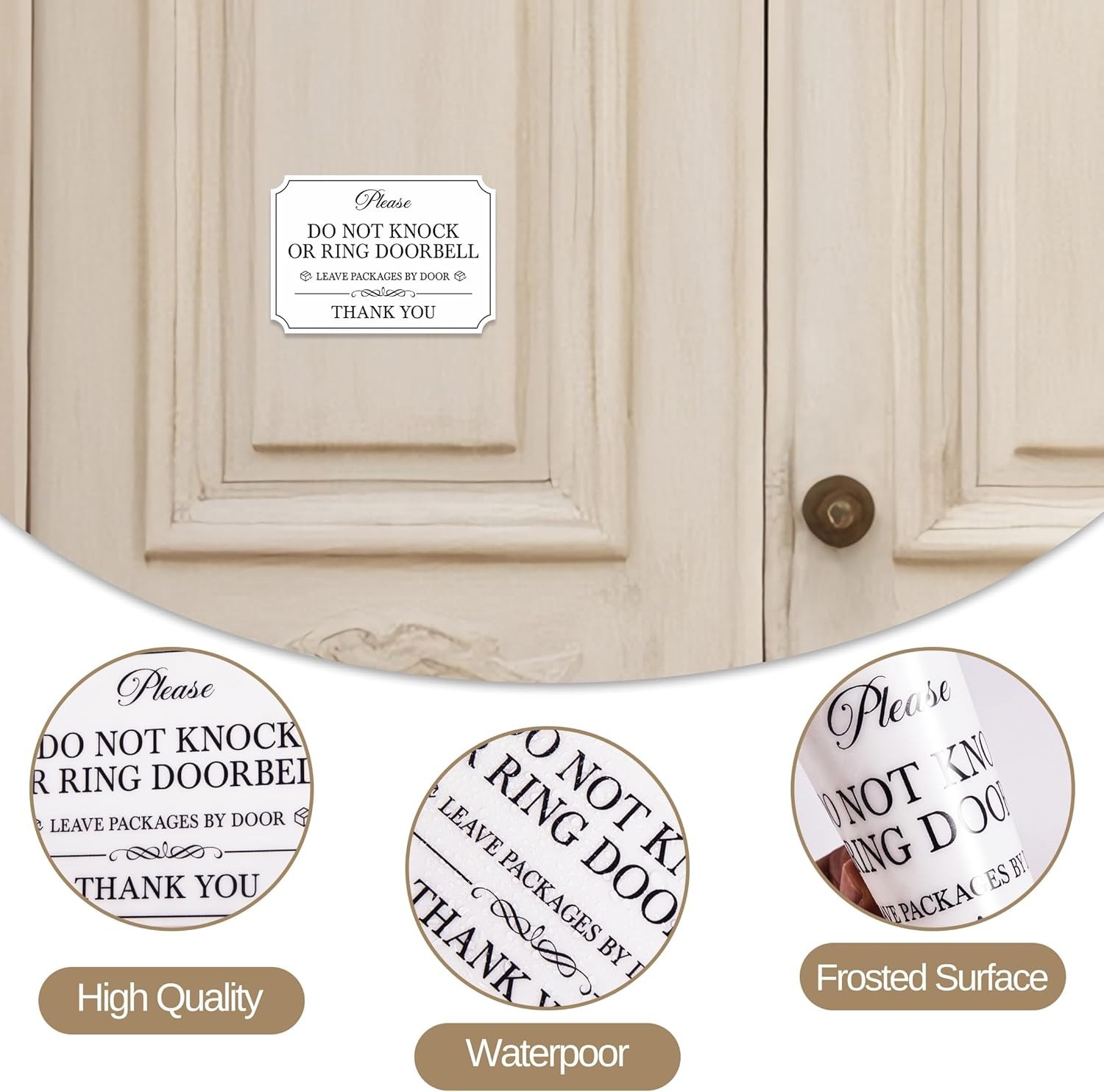 Elegant Waterproof Do Not Knock Sign – Clear Private Message for Entrances
