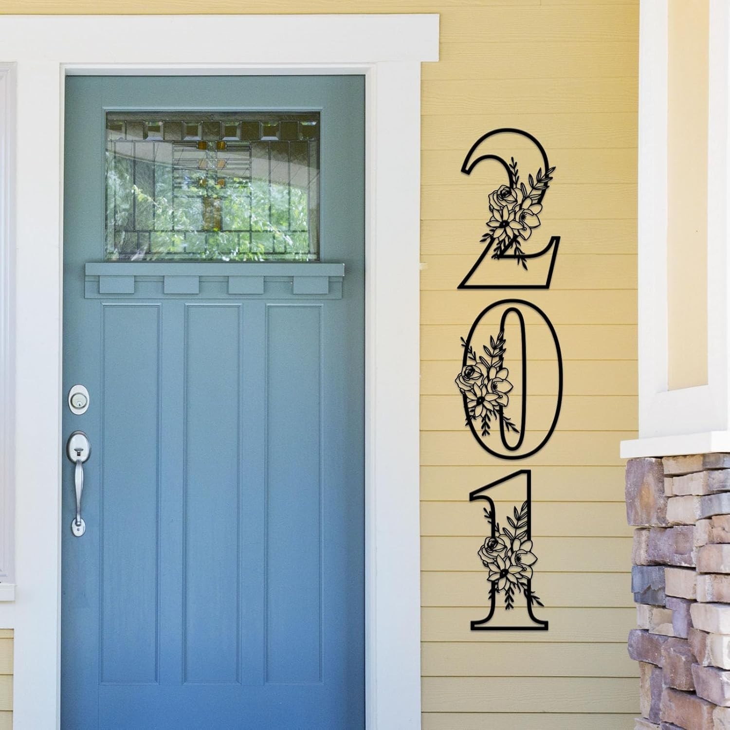 Durable 12 Inch Weather-Resistant Metal Wall Decor Floating Address Numbers