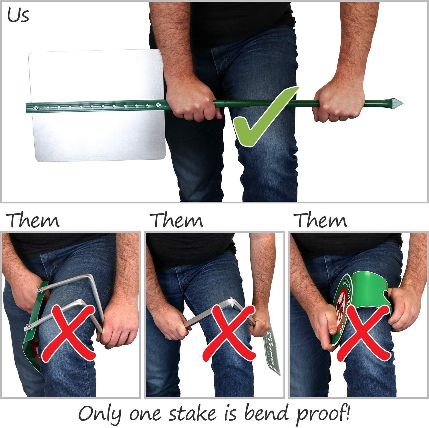 Weather-Resistant Dog Poop Sign 12×10″ – Attached 3′ Bend-Proof Steel Stake