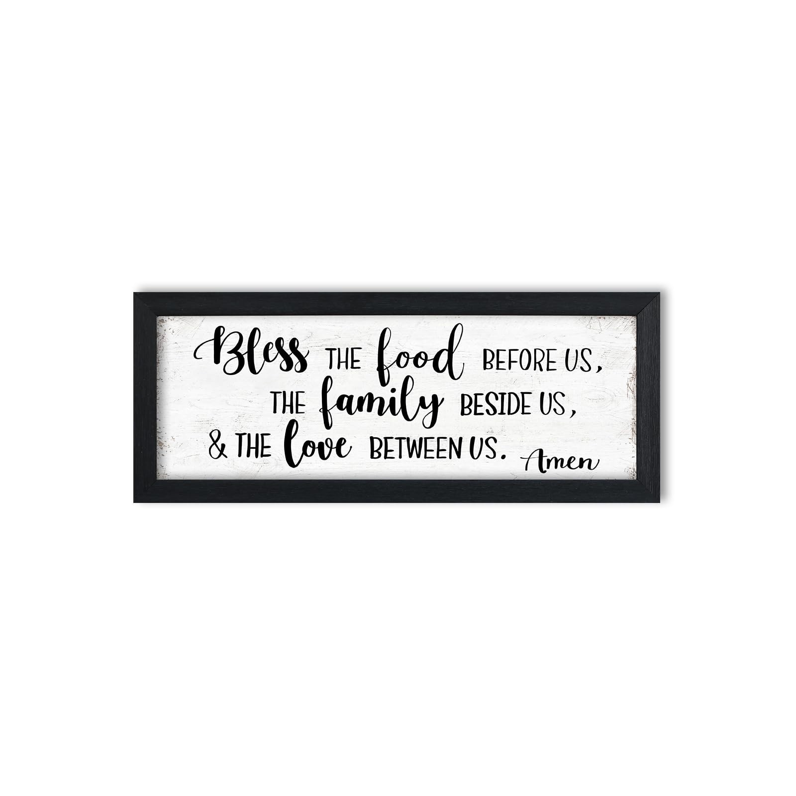 Bible Verse Wall Art, Kitchen Dining Room Sign, Framed, Black