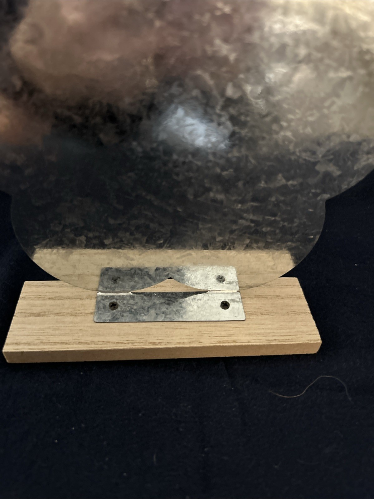 Galvanized Tin 6 Inch Flower On Wood Stand