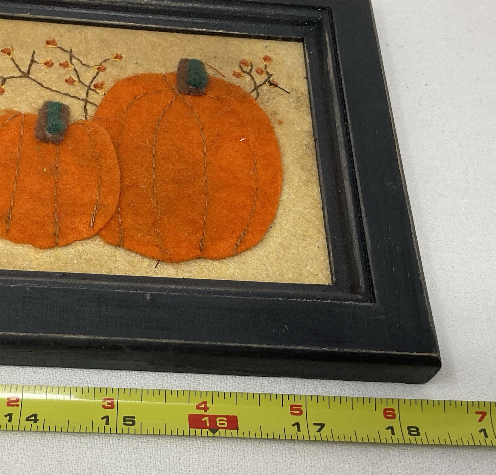 PLAYING IN THE PATCH Primitive Pumpkins Wall Art 6″ x 18″ Ready To Hang