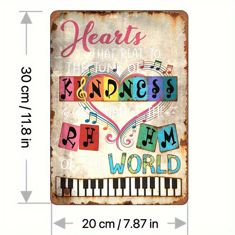 20.32×30.48 cm Metal Sign “Follow the Rhythm of Kindness”