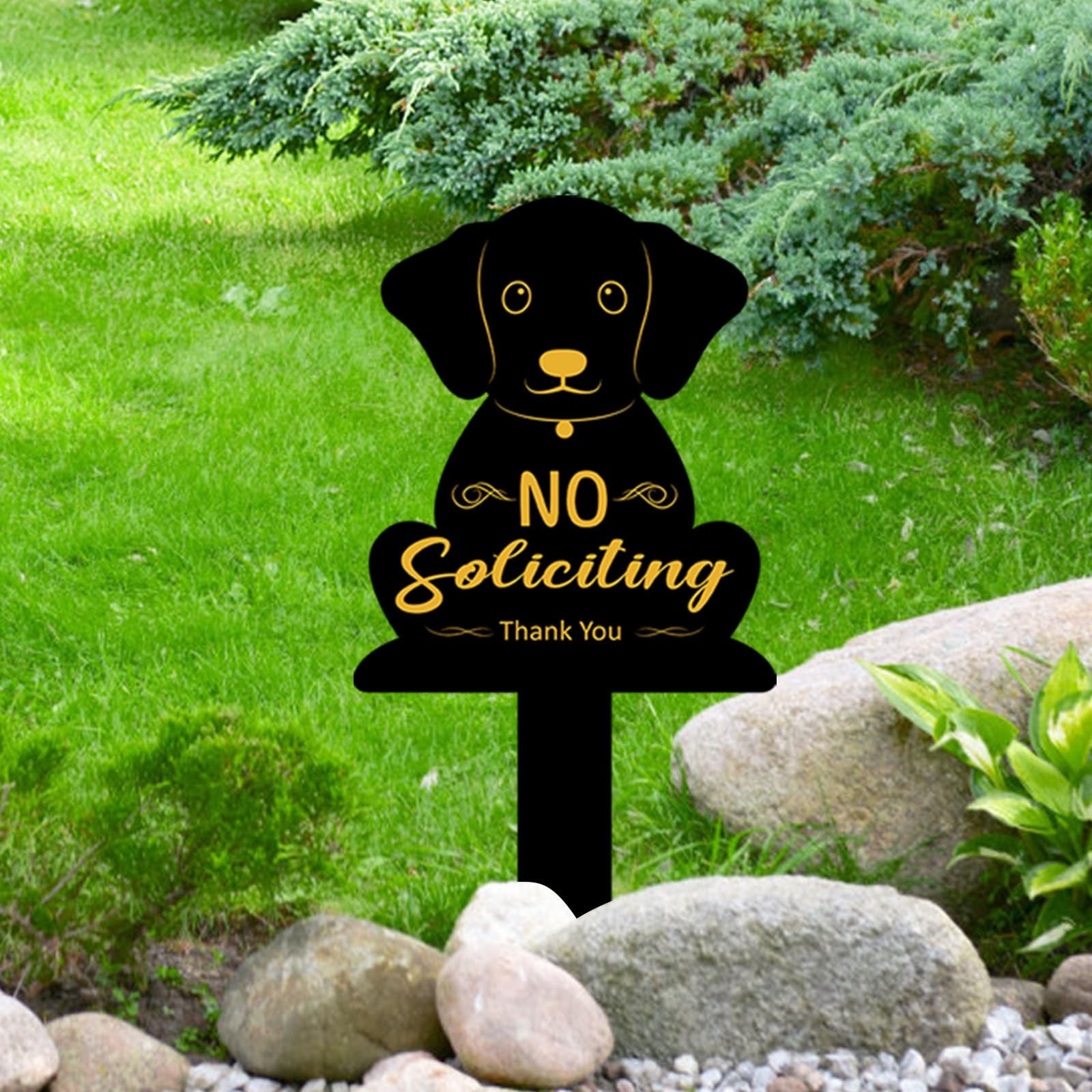 No Soliciting Sign for House Metal No Soliciting Yard Sign with Stake Outdoor…
