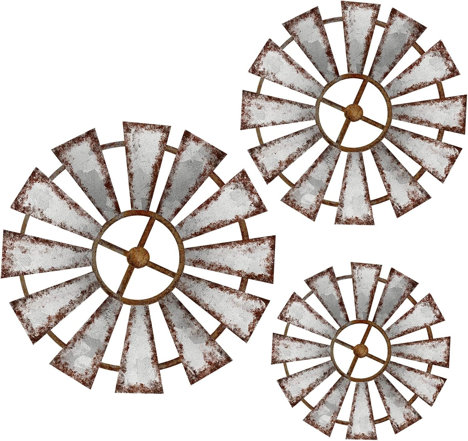 3 Pcs Wood Windmill Wall Decor Farmhouse Hanging Decoration Wooden Windmill