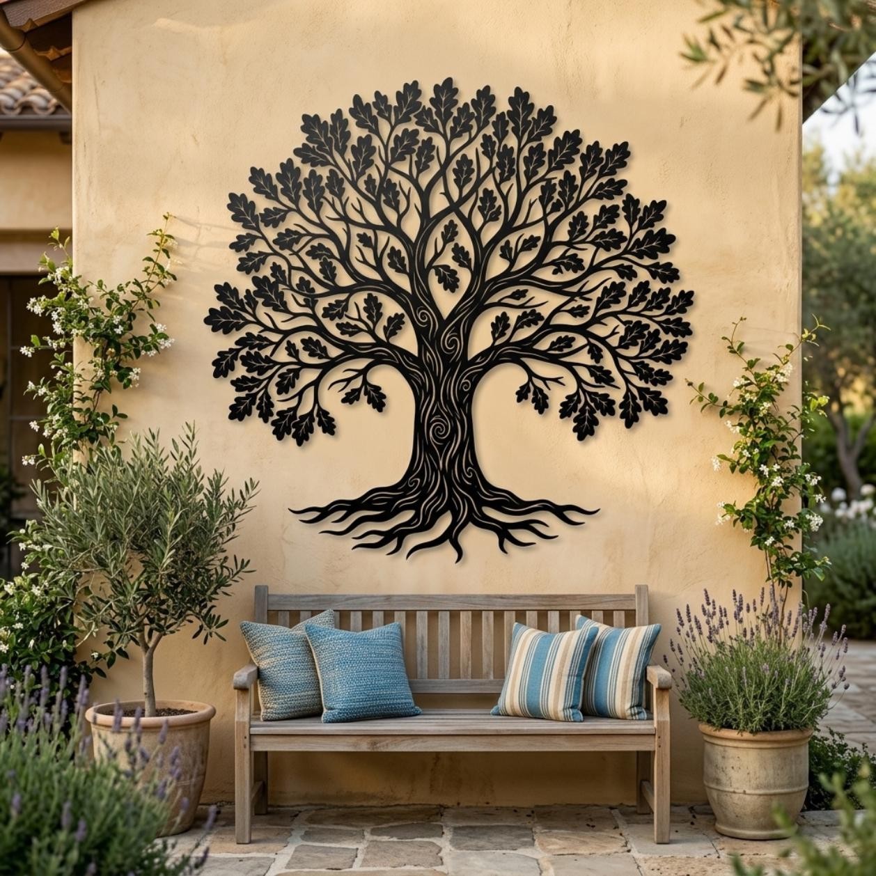 Oak Tree Metal Wall Decor, Tree of Life Wall Art, Large Living Room Wall Art