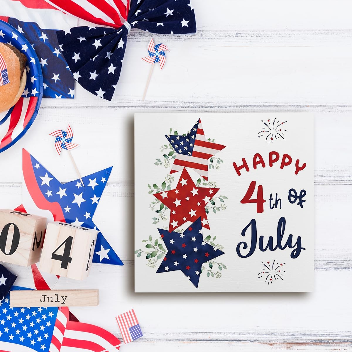 4th of July Patriotic Star Decor Americana 5 x 5 inches, PAT1