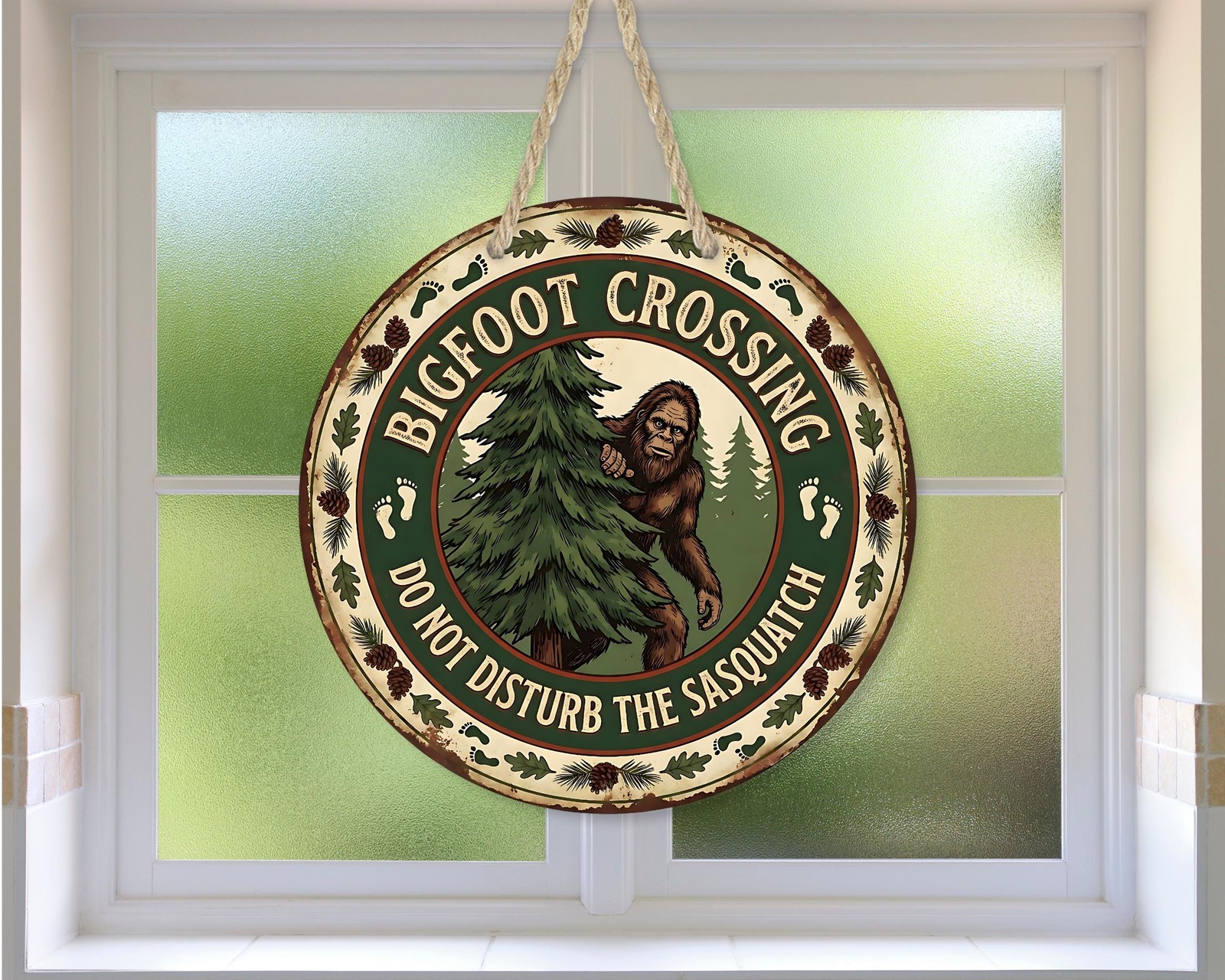 Bigfoot Crossing Sign Aluminum Door Decor Waterproof Outdoor Rustic