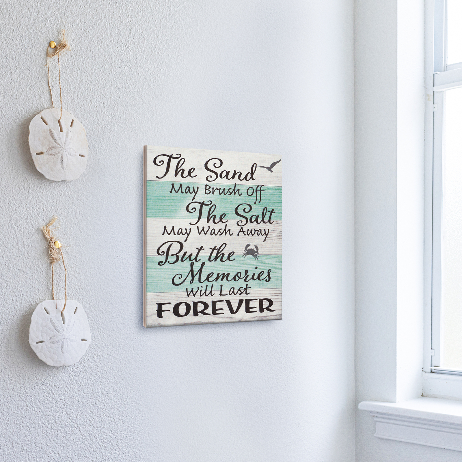 JennyGems Beach House Decor Sign, The Sand May Brush Off Memories Will Last