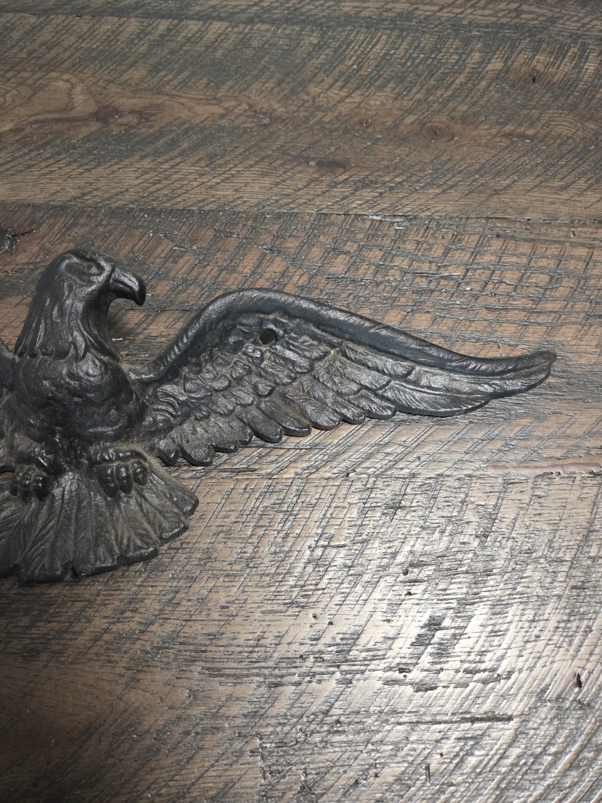 Vintage American Eagle Spread Wings Cast Aluminum Outdoor Wall Hanging Deco 18″