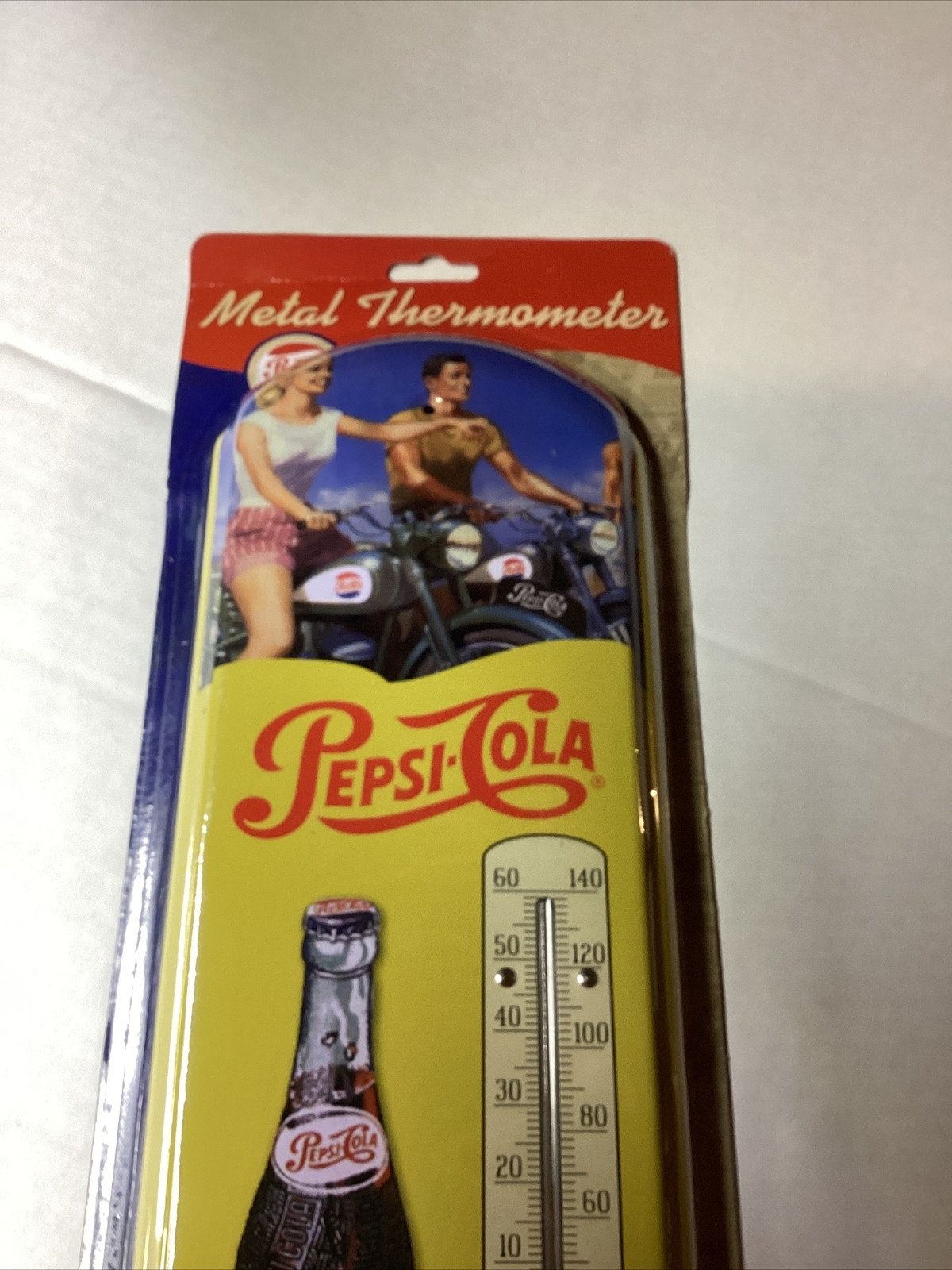Nostalgic Tin Metal Wall Thermometer Pepsi Cola 17.5″ Indoor/Outdoor New IN PKG