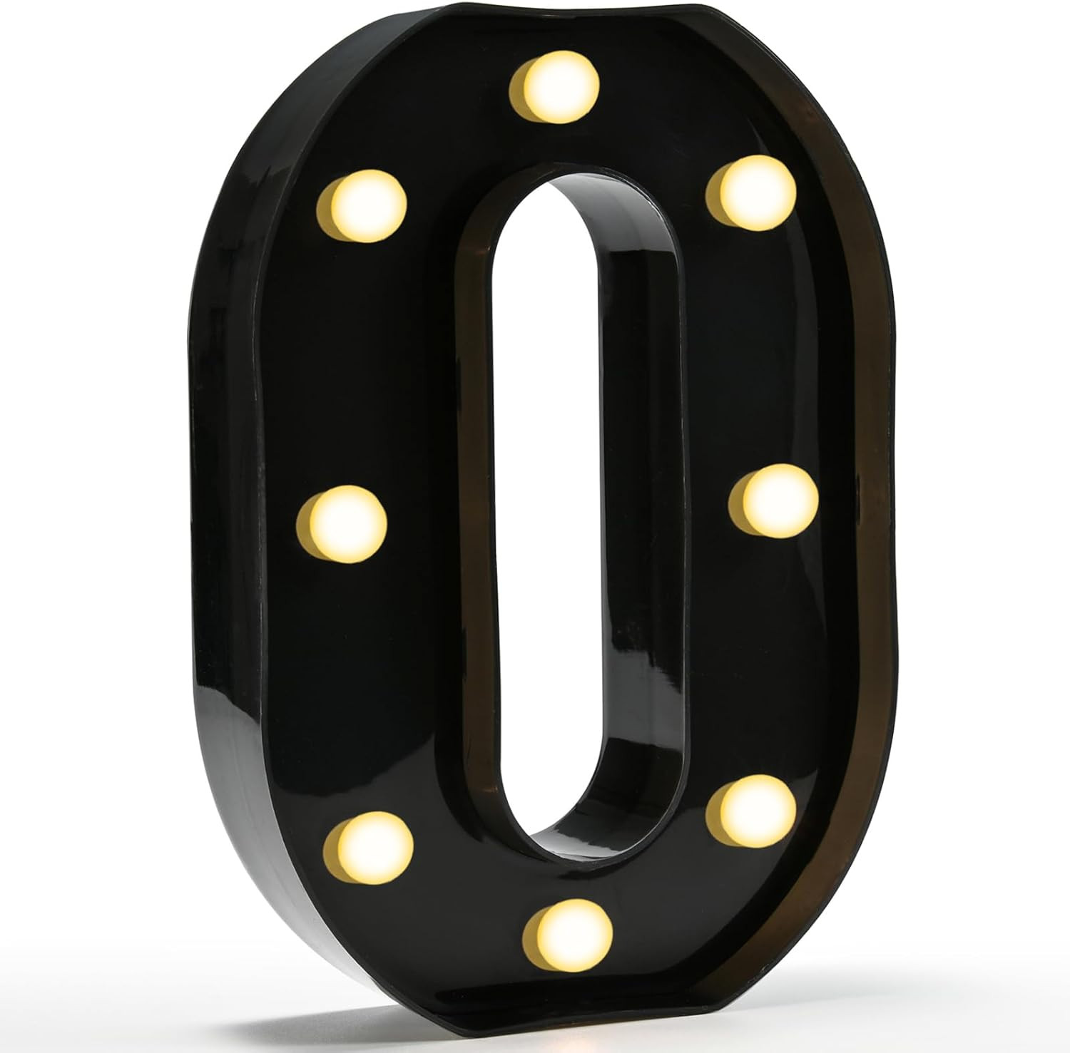 LED Light Up Number 0 Marquee Sign Black Birthday Wedding Party Decor