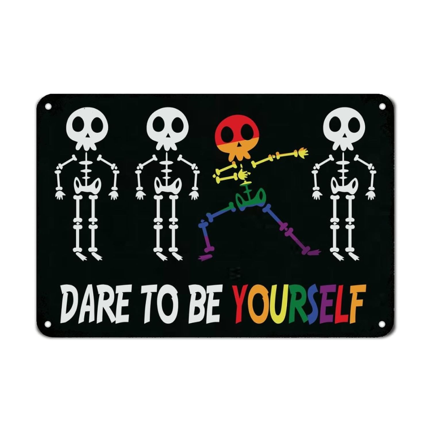 To Be Yourself LGBT Pride Metal Sign Equality Lesbian Gay LGBTQ Signs Rainbow