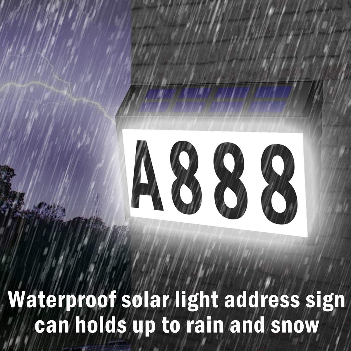 Solar House Numbers Light, T-SUNUS Lighted Wall mounted, Warm White &