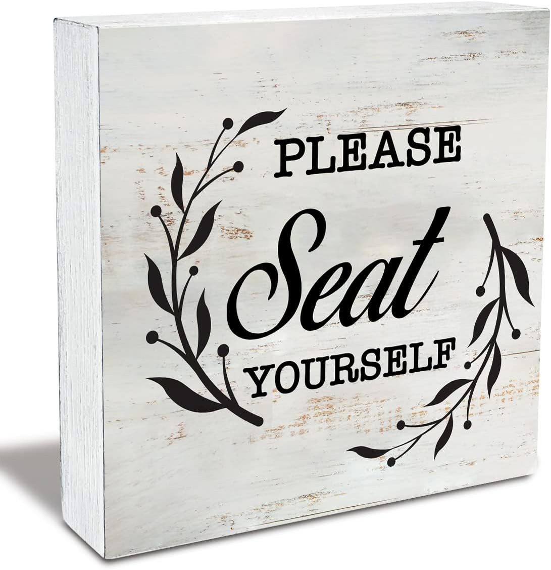 Please Seat Yourself Wood Box Sign Rustic Wooden Box Sign Farmhouse Bathroom Res