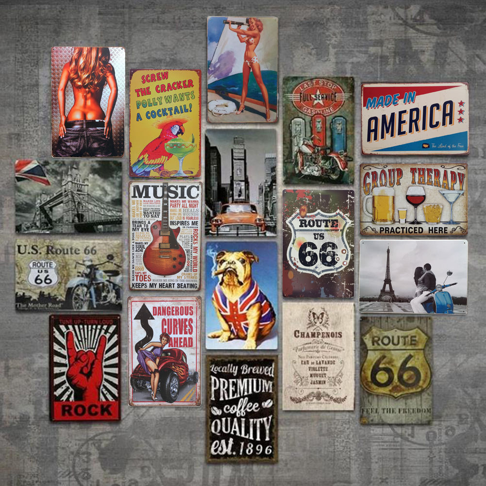 Vintage Retro Tin Signs Wall Decor Metal Bar Plaque Pub Poster Club Tavern Shop