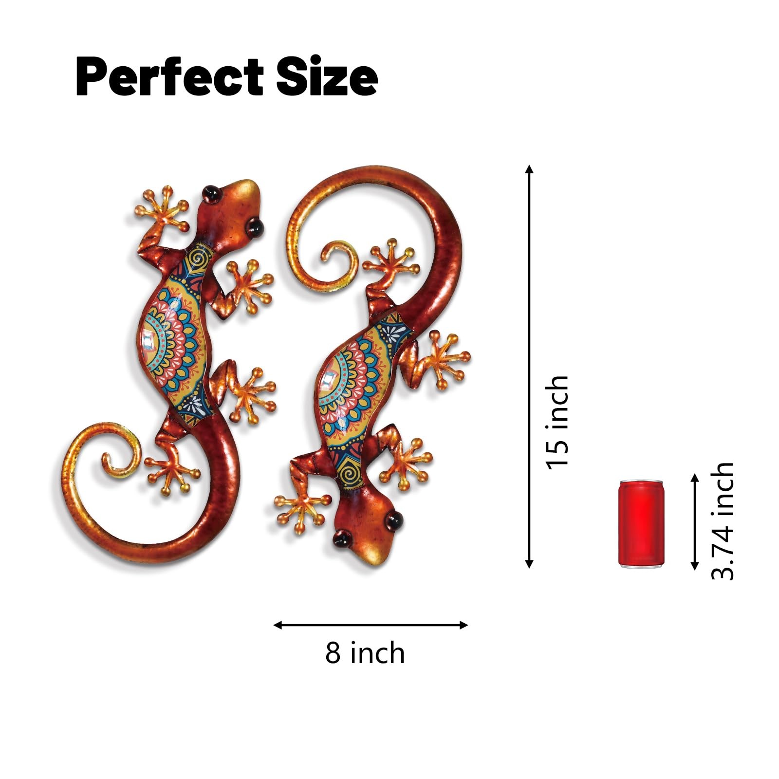 Lizard Metal Wall Art Decor 2 Pack 15 Inch Metal Wall Decor, Lizard Outdoor …