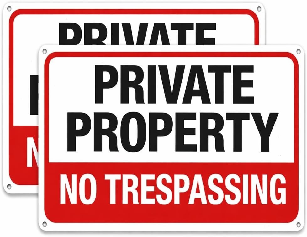 2-Pack No Trespassing Signs Private Property Metal Sign 10 x 7 In Aluminum | …