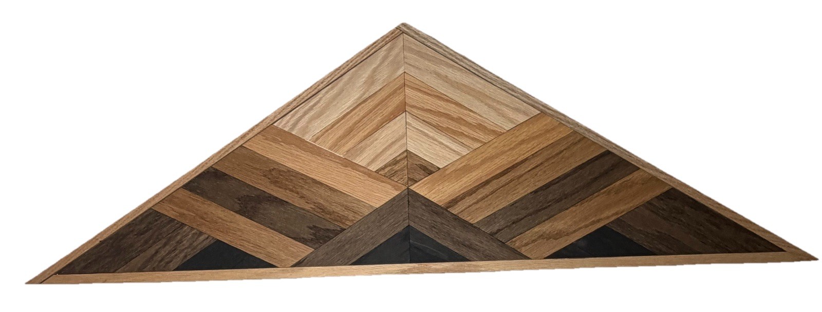 Birch & Buffalo Mountain Sun Geometric Wall Art Triangle Wooden 39×12” Decor