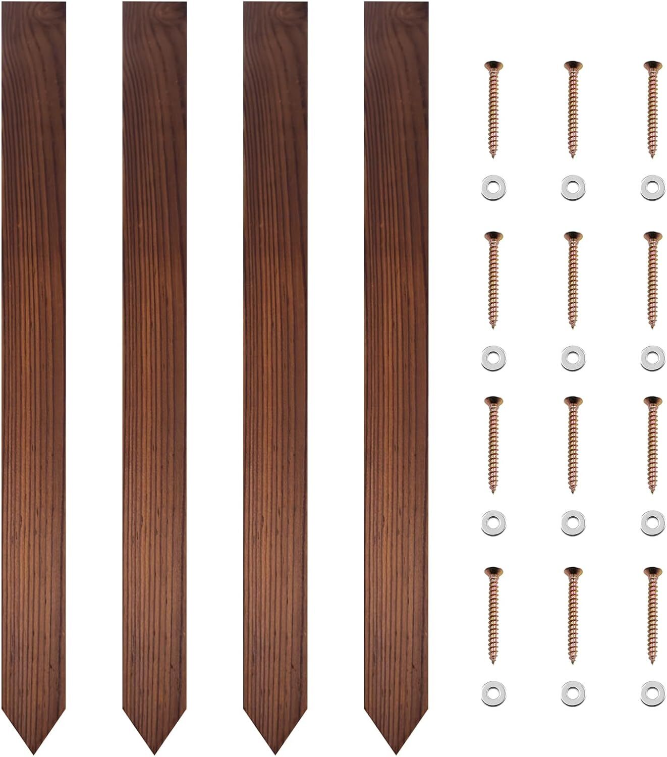 4 PCS Carbonized Yard Signs Stakes 17.32 x 1.5 Inches Yard Sign Support Yard …
