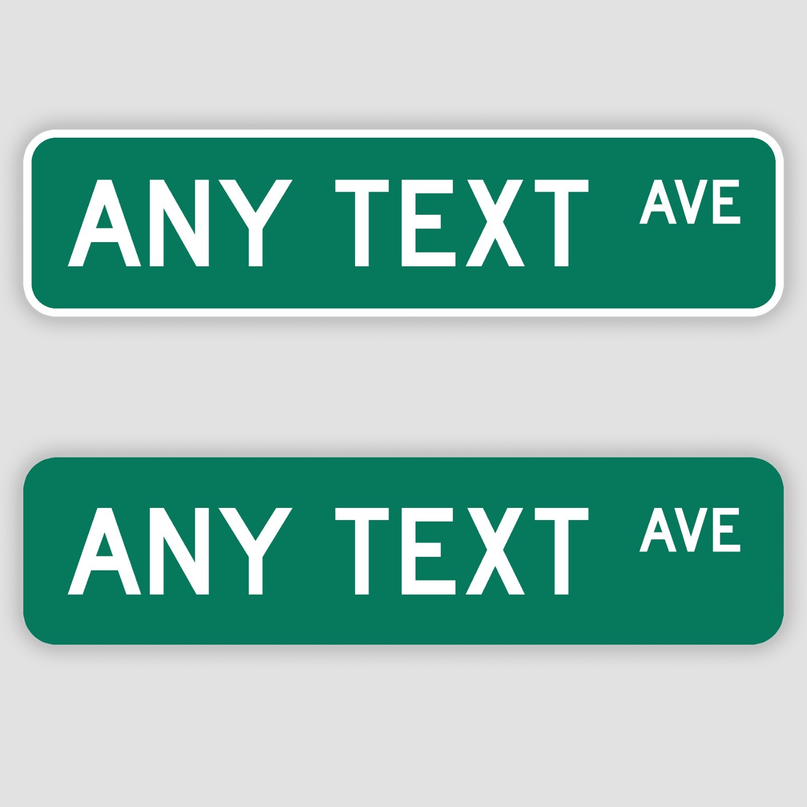 Customized Road Sign Street Sign Personalized Your Text Green White