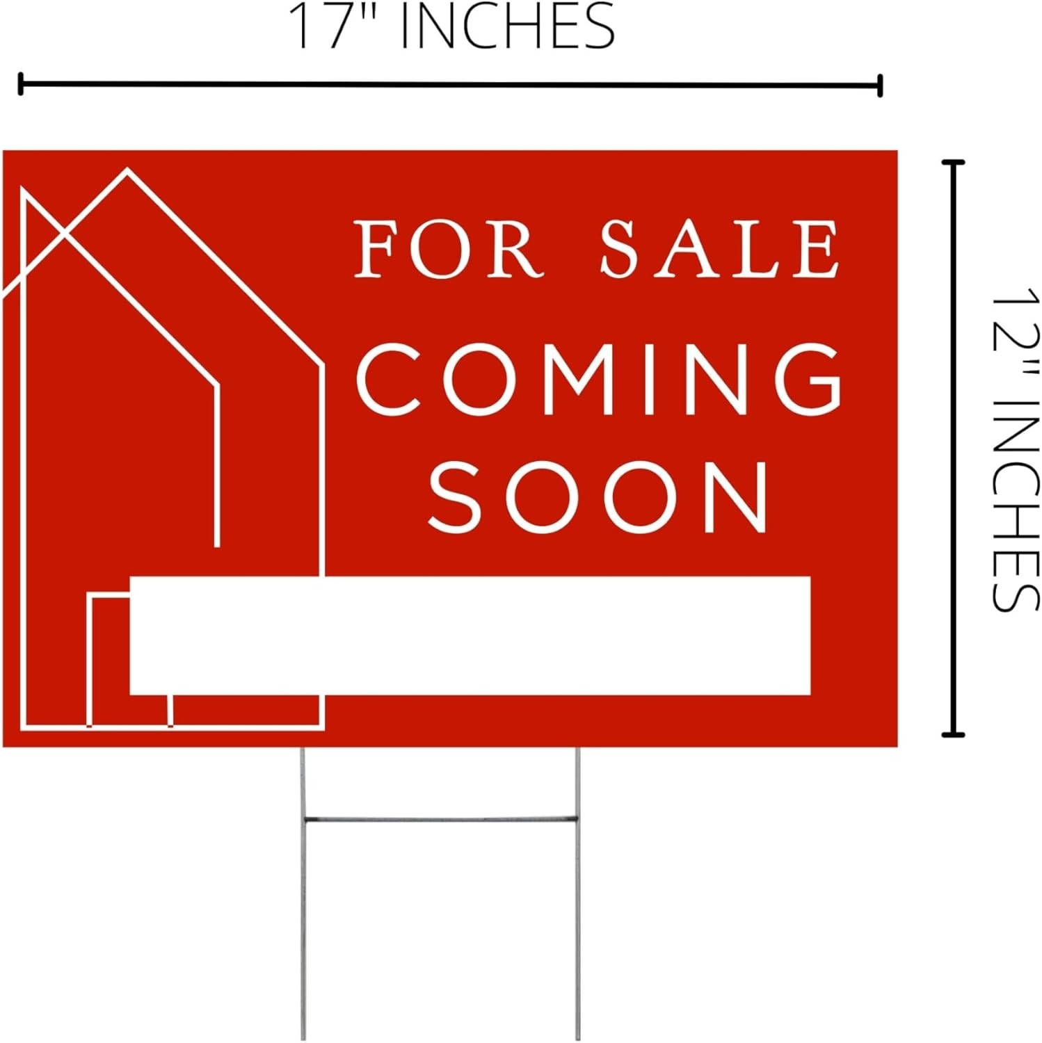 Coming Soon Real Estate Sign for Home | 12 X 17” Yard Sign with H Frame Stake Ho
