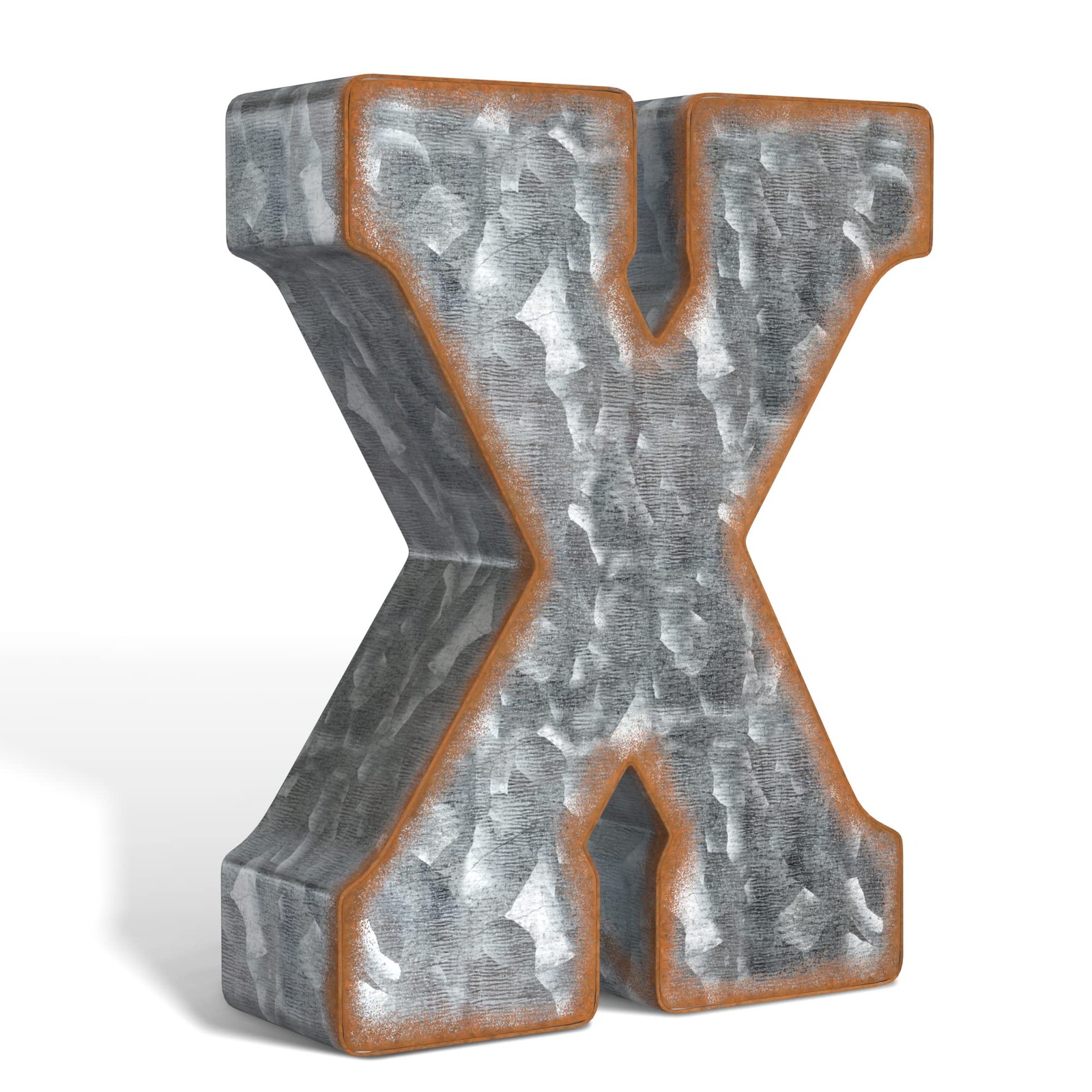 CraftyCrocodile 7″ Galvanized Metal Letter X
