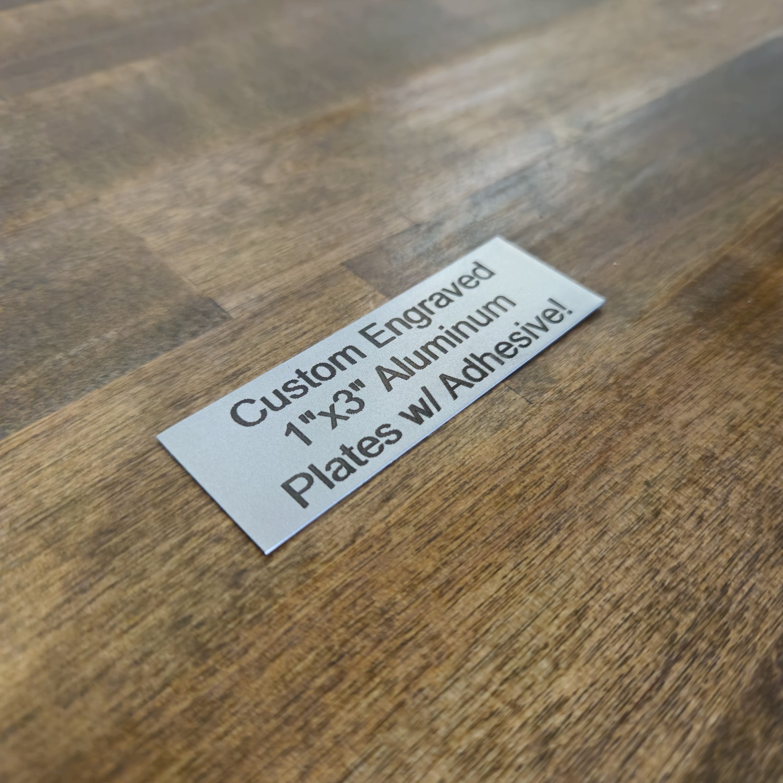 Silver 1×3 Custom Engraved Aluminum Plate Memorial Plaque Name Tag Trophy Urn