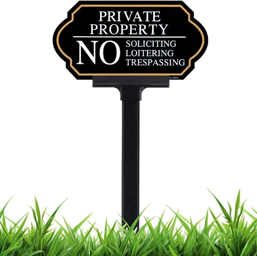 Durable No Soliciting Sign with Strong Stake – 5×10 Inch Weather-Resistant
