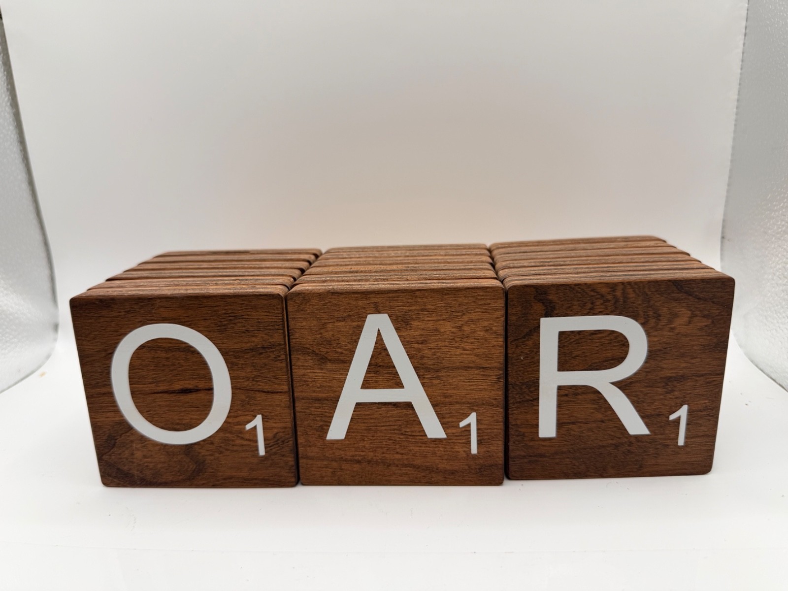 Scrabble Tiles Jumbo SET OF 18 Letters Brown Wood Wall Art Assorted letters