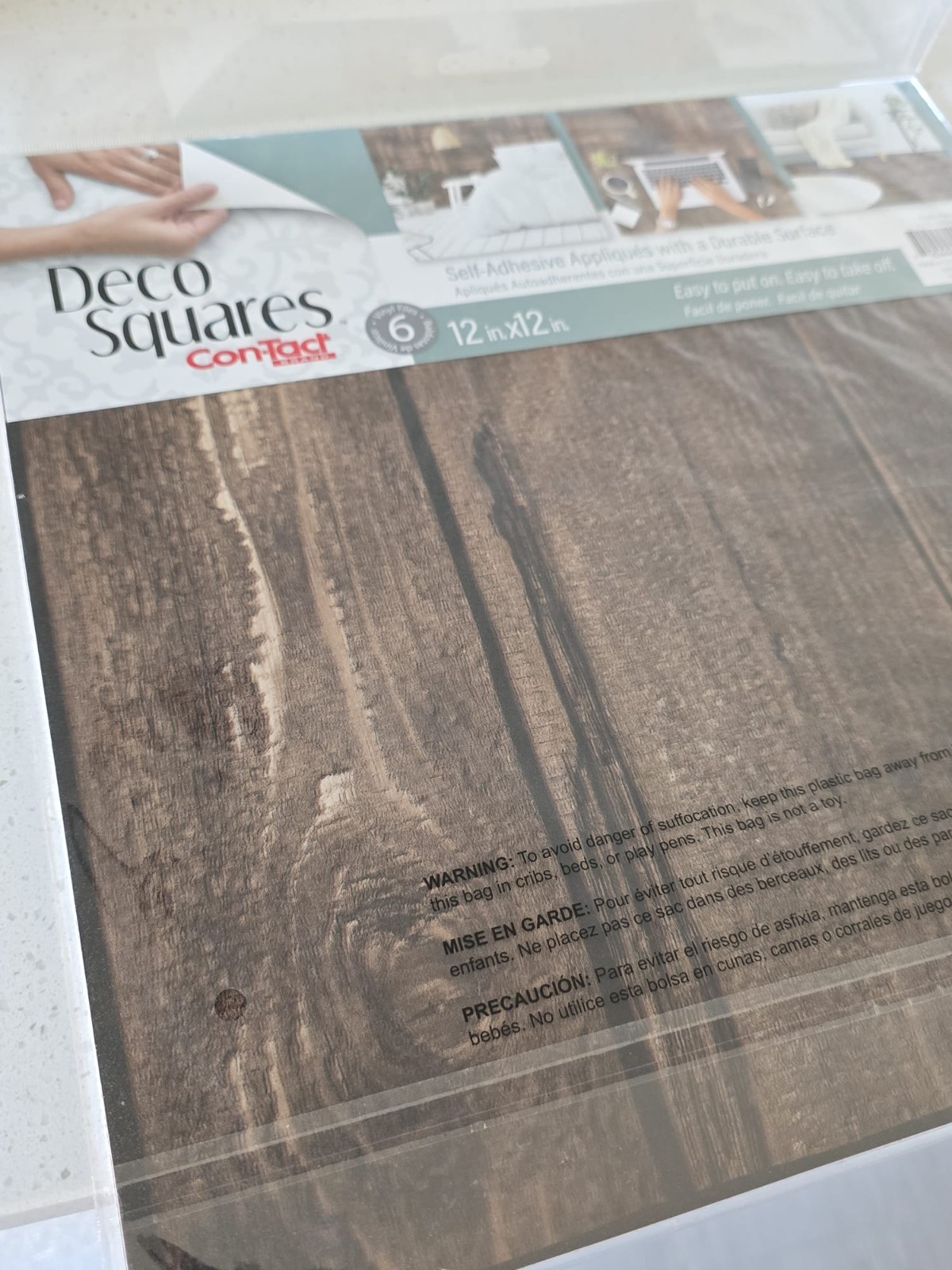 Con-Tact Brand Deco Squares (Rustic Wood Look) Lot of 10