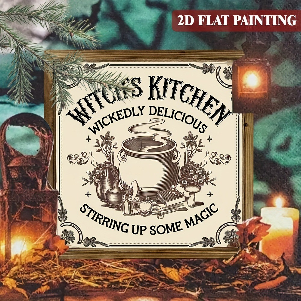 “Witches Kitchen” Halloween Wooden Sign Farmhouse Home Decor Housewarming Gift