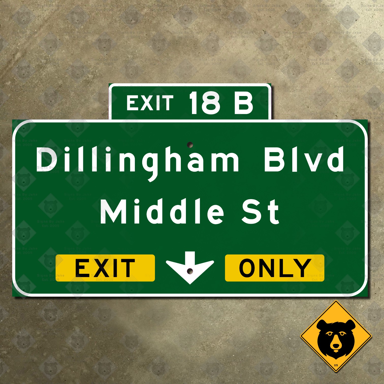 Hawaii Interstate H1 Exit 18B Dillingham Blvd Middle St highway road sign 22×13