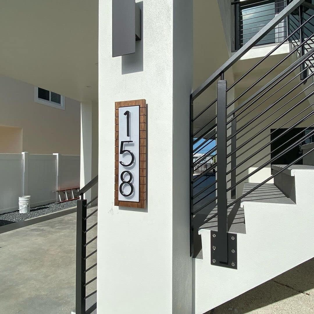 Modern Metal House Numbers, Home Address Mailbox Floating Sign for Ourdoor Decor