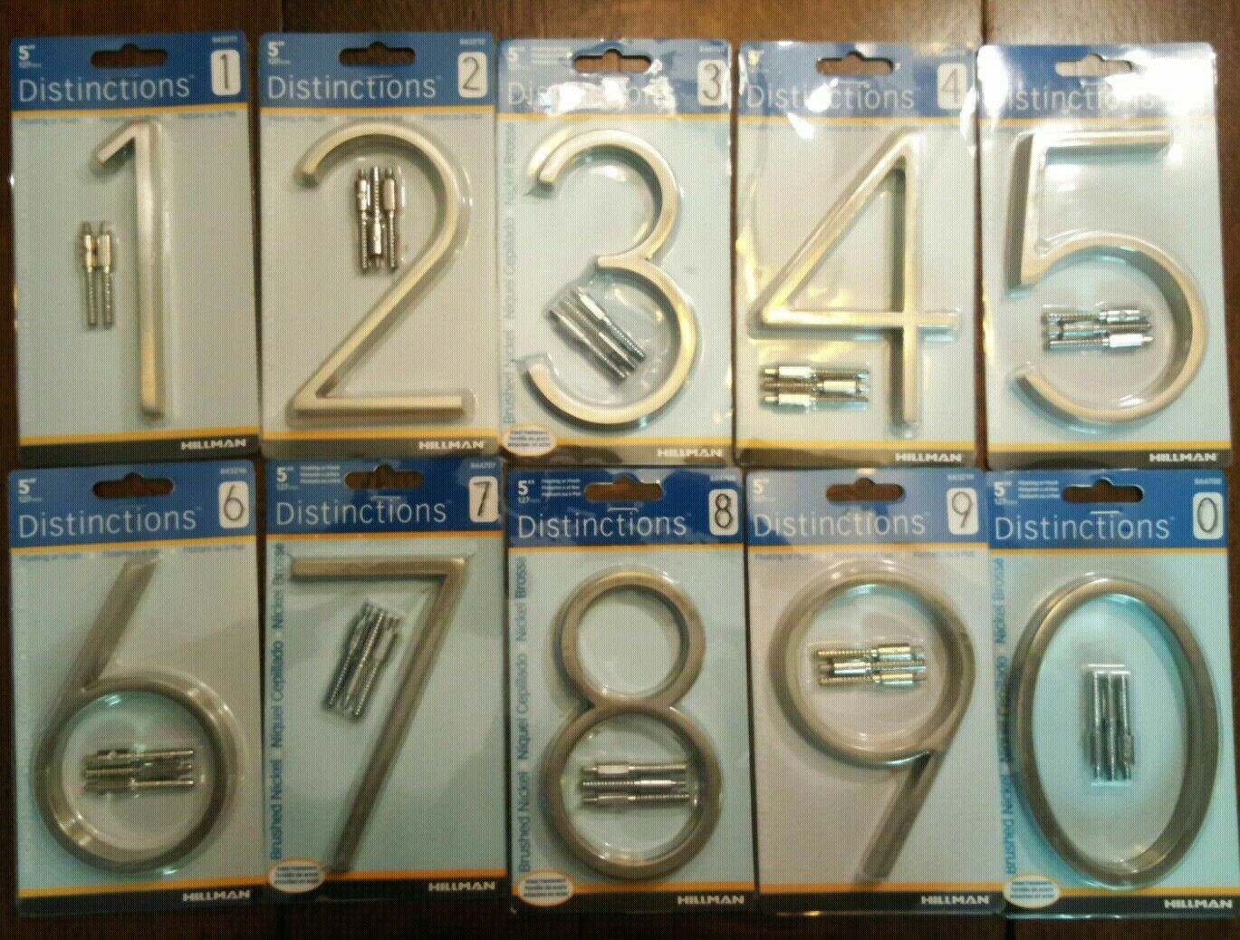 Hillman Modern 5″ Floating / Flush Mount House Address Numbers Satin Nickel E1-1