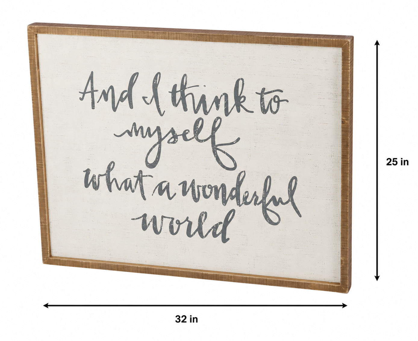 Primitives by Kathy What A Wonderful World Large Inset Wood Box Sign 32×25
