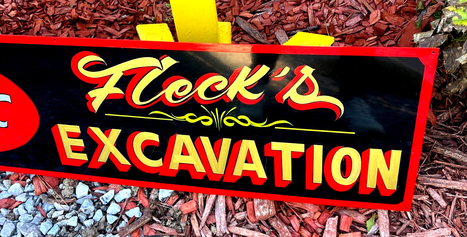 LG 40″ CUSTOM ORDER A HAND PAINTED PETERBILT BUSINESS Excavation Name Truck Sign