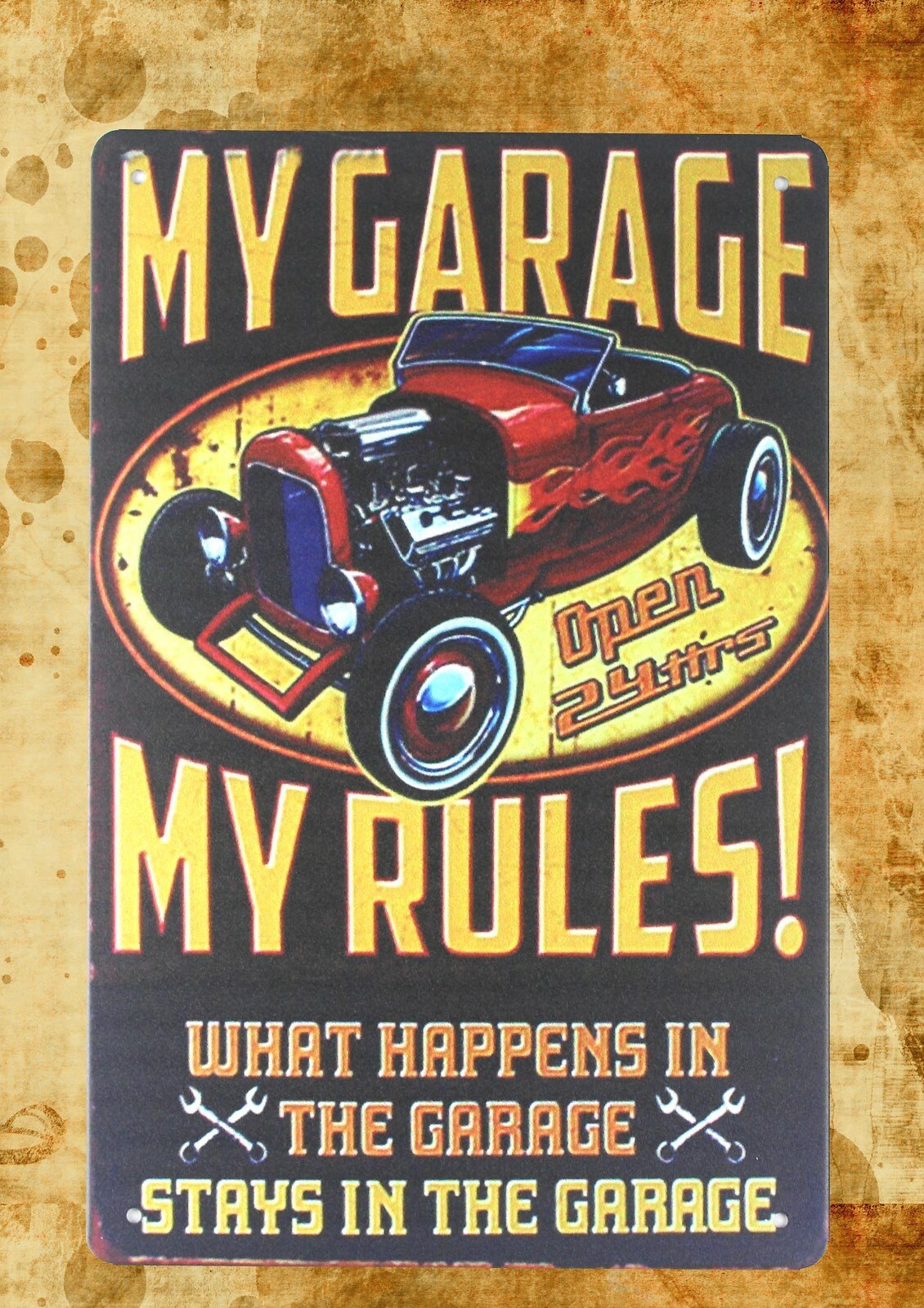 my garage my rules tin metal sign at home decor store