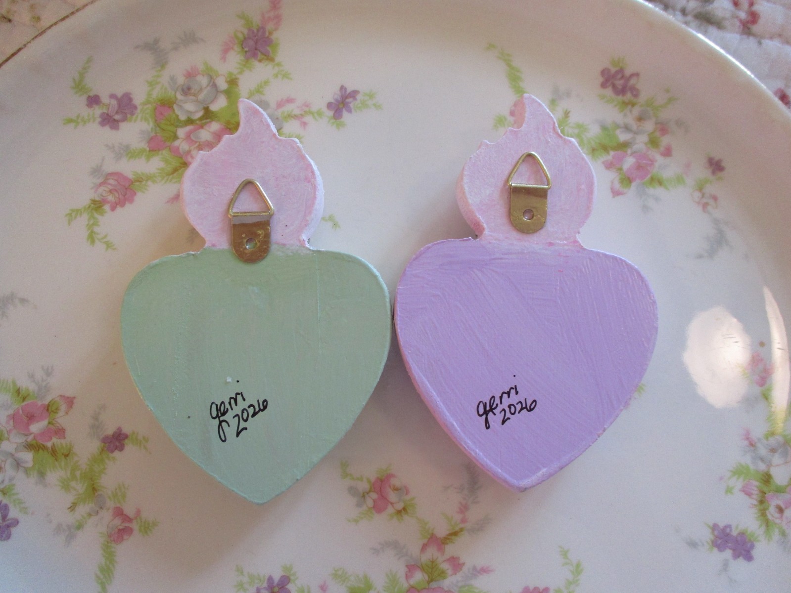 Set of Two – Petite Painted Mexican Style Hearts