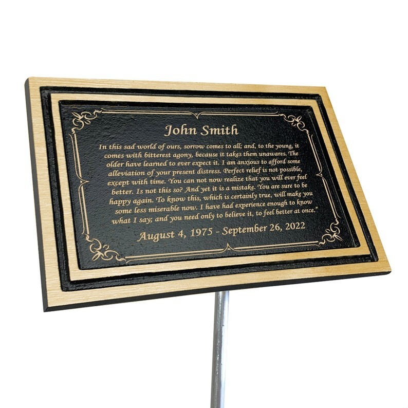 Customized memorial heavy brass metal outdoor plaque – Garden memorial plaque- C