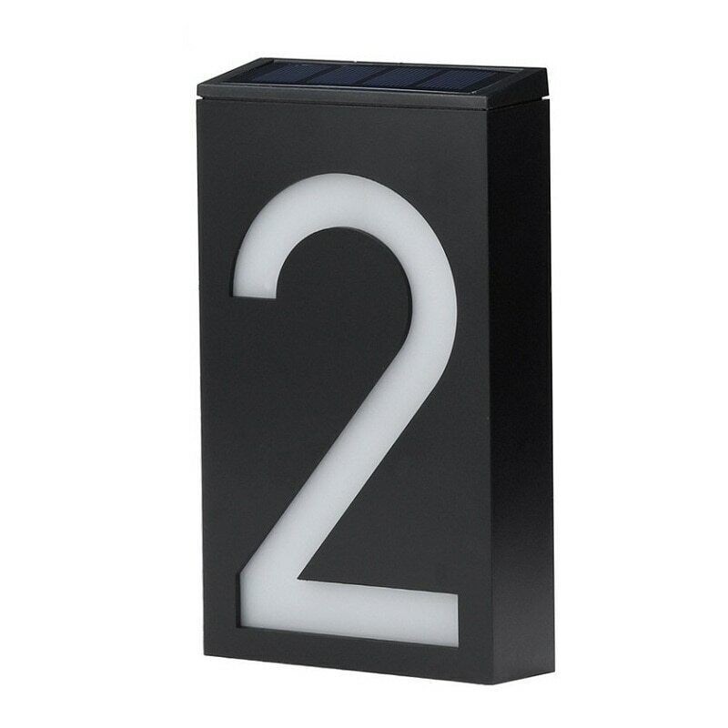 New Solar Power LED Number Sign Light House Hotel Door Address Digits Waterproof