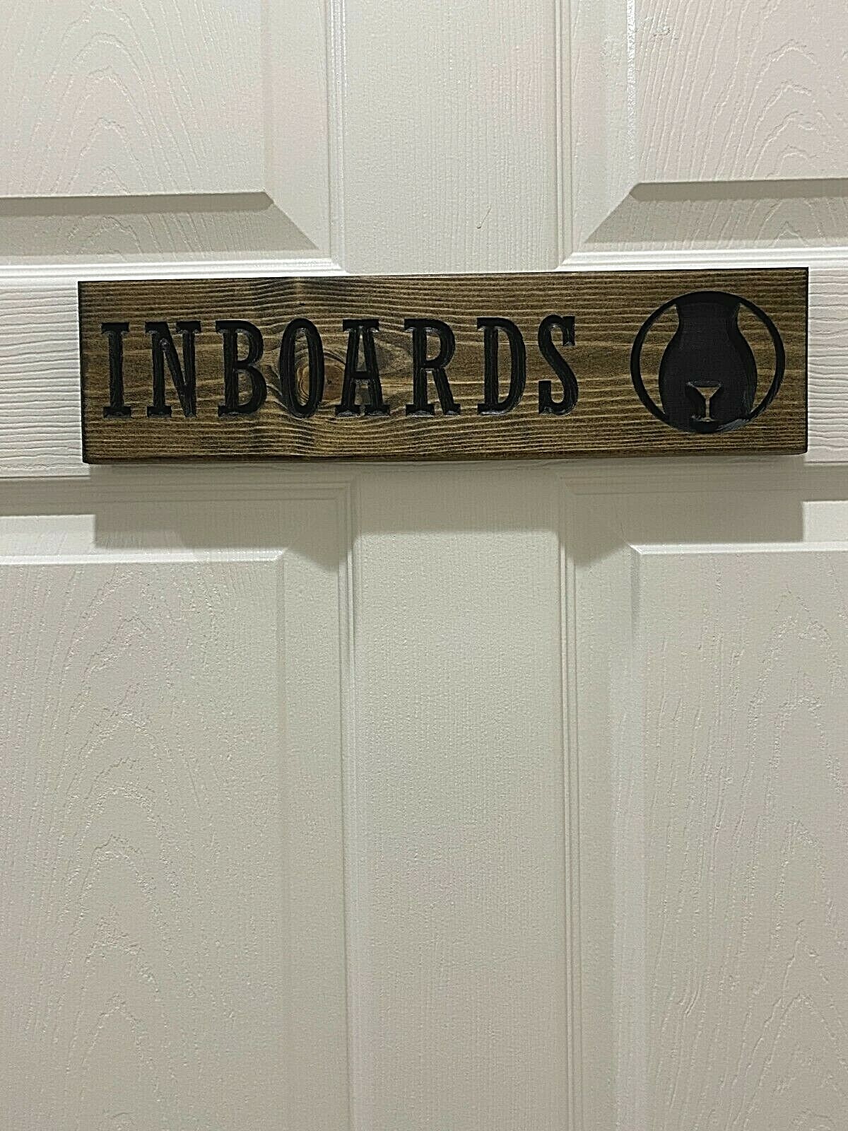 USA Carved Handcrafted wood signs Inboards & Outboards signs Funny restroom