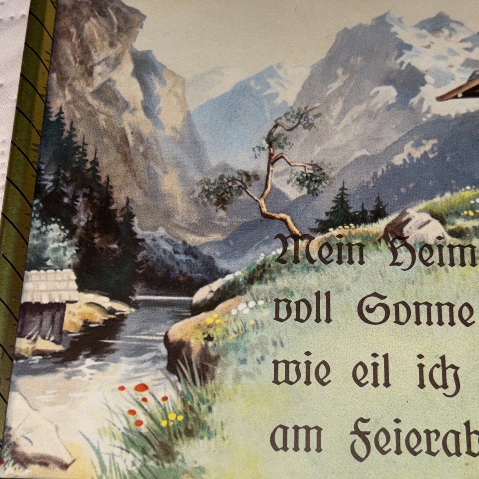 Vintage German Haussegen, “ My Home My Dear Little One”, Longing For Home