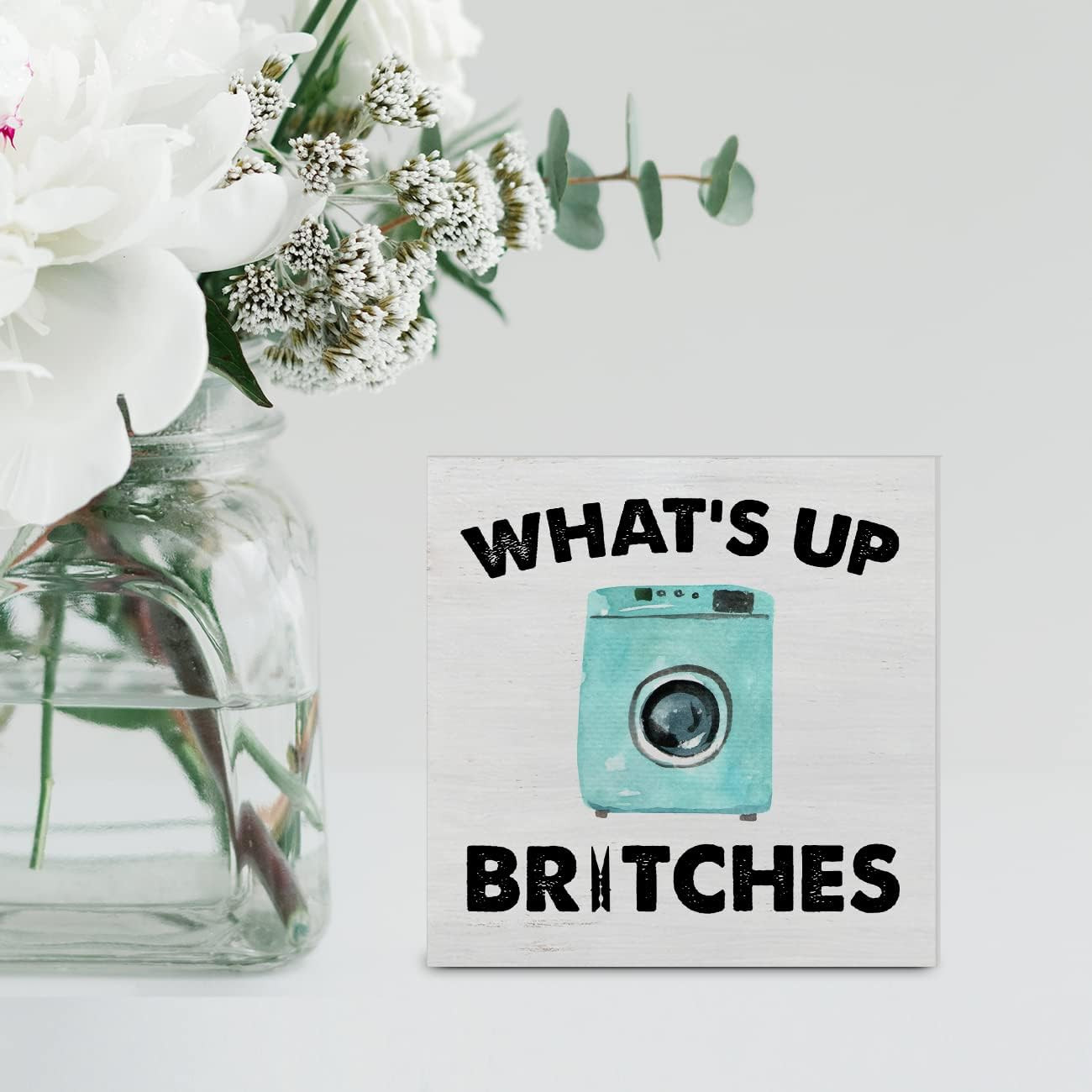 Country Laundry Room Wood Box Sign Decor Desk Sign What’S up Laundry Wooden Box