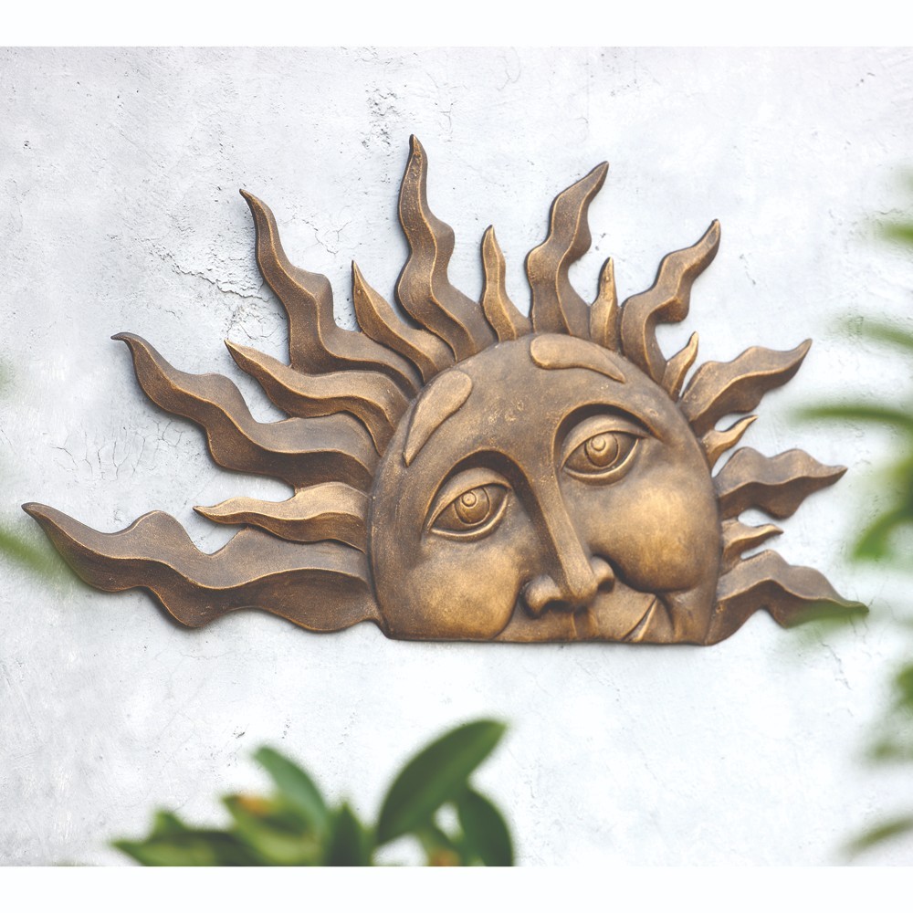 Half Sun Wall Plaque Aluminum Figurine Home Decorative Collectible