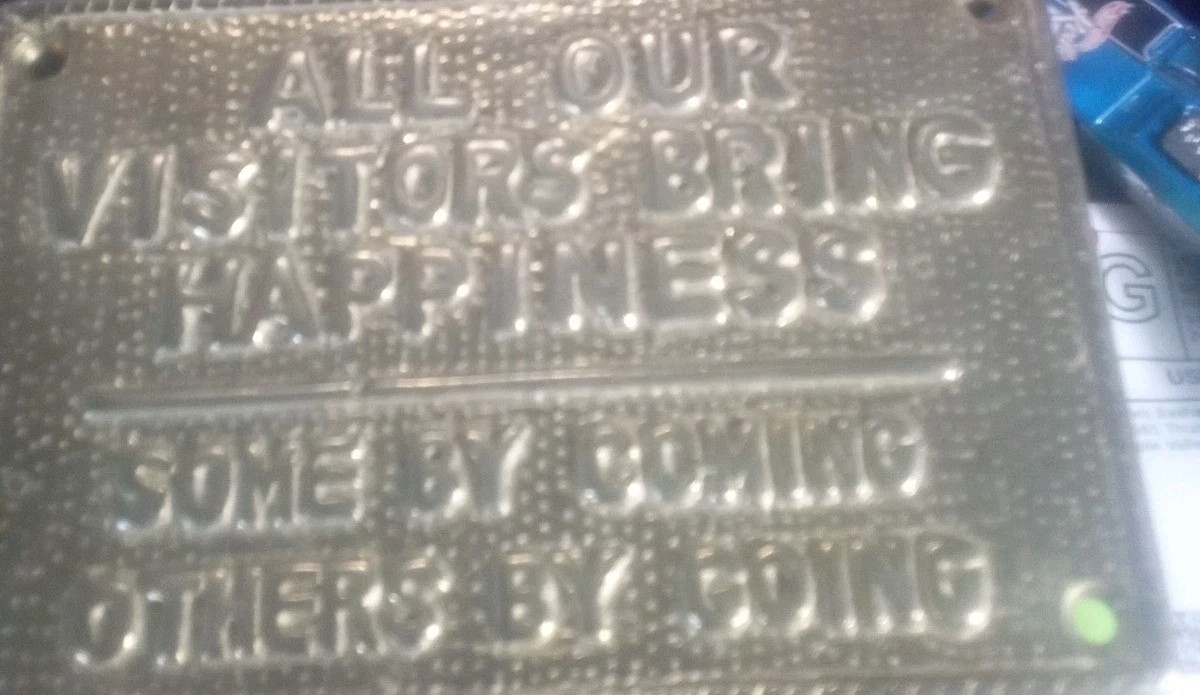 Vintage Brass Wall Plaque 6×4 Funny Embossed Home or Business Decor Gift For Him