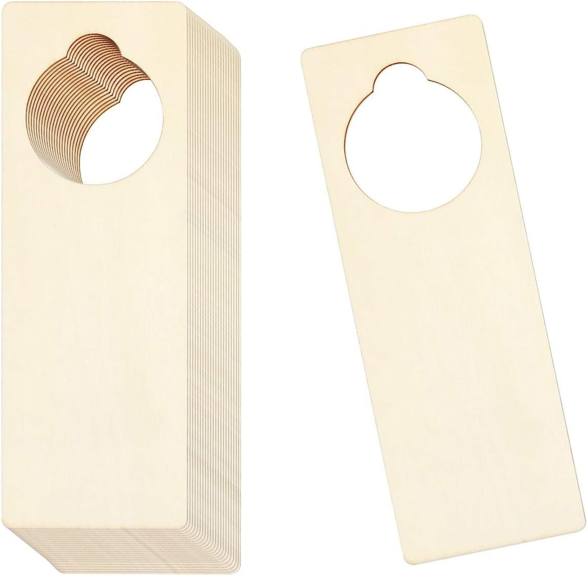 16 PCS 9.5″X 3.25″ X 0.1″ Unfinished Wooden Door Knob Hangers – Blank for DIY Cr